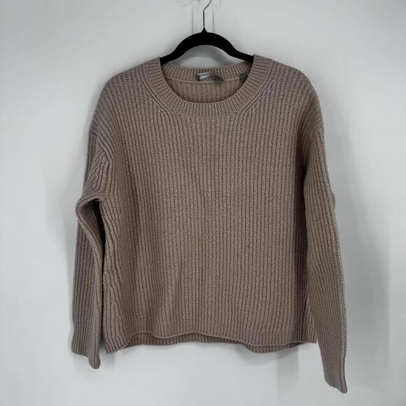 Vince sweater womens medium M beige pink wool cashmere silk chunky fall knit - Picture 1 of 5